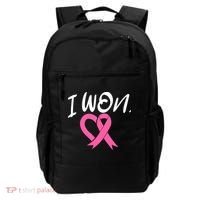 I Won Breast Cancer Awareness Support Pink Ribbon Survivor C Backpack thumb 0