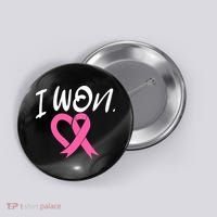 I Won Breast Cancer Awareness Support Pink Ribbon Survivor C Button thumb 0