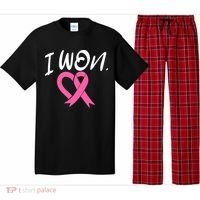 I Won Breast Cancer Awareness Support Pink Ribbon Survivor C Pajama Set thumb 0