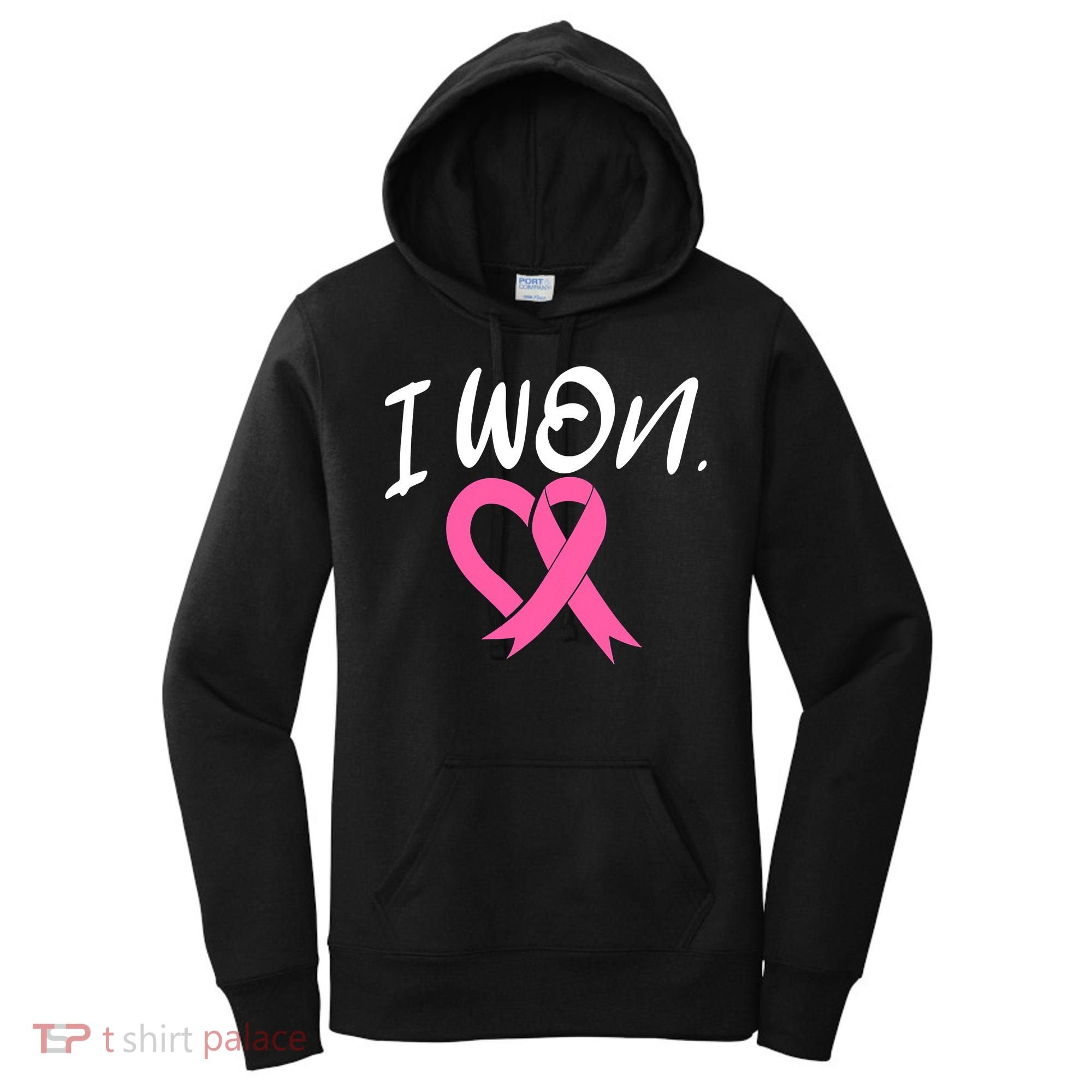 I Won Breast Cancer Awareness Support Pink Ribbon Survivor C Women's Hoodie