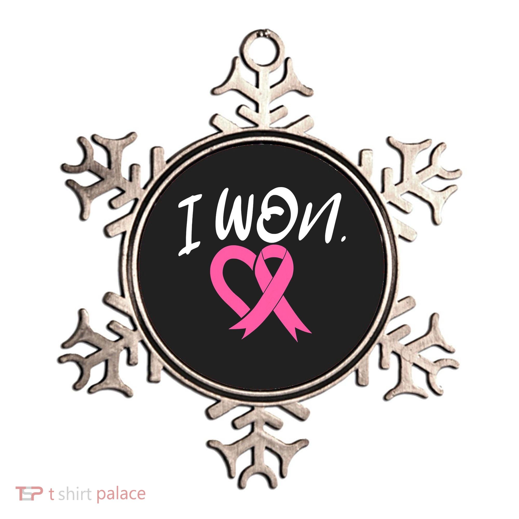I Won Breast Cancer Awareness Support Pink Ribbon Survivor C Ornament