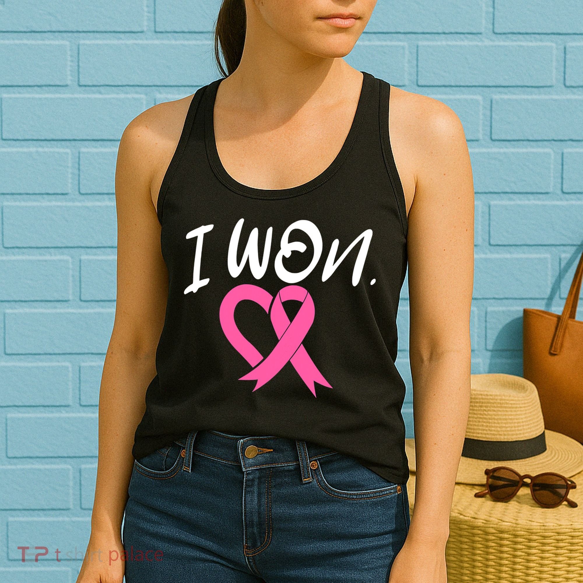 I Won Breast Cancer Awareness Support Pink Ribbon Survivor C Women's Tank Top