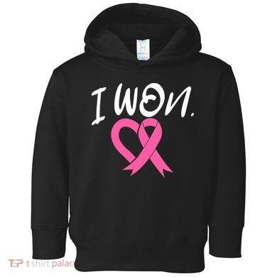 I Won Breast Cancer Awareness Support Pink Ribbon Survivor C Toddler Hoodie