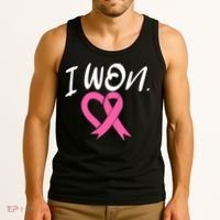 I Won Breast Cancer Awareness Support Pink Ribbon Survivor C Tank Top thumb 3