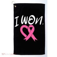 I Won Breast Cancer Awareness Support Pink Ribbon Survivor C Golf Towel thumb 0