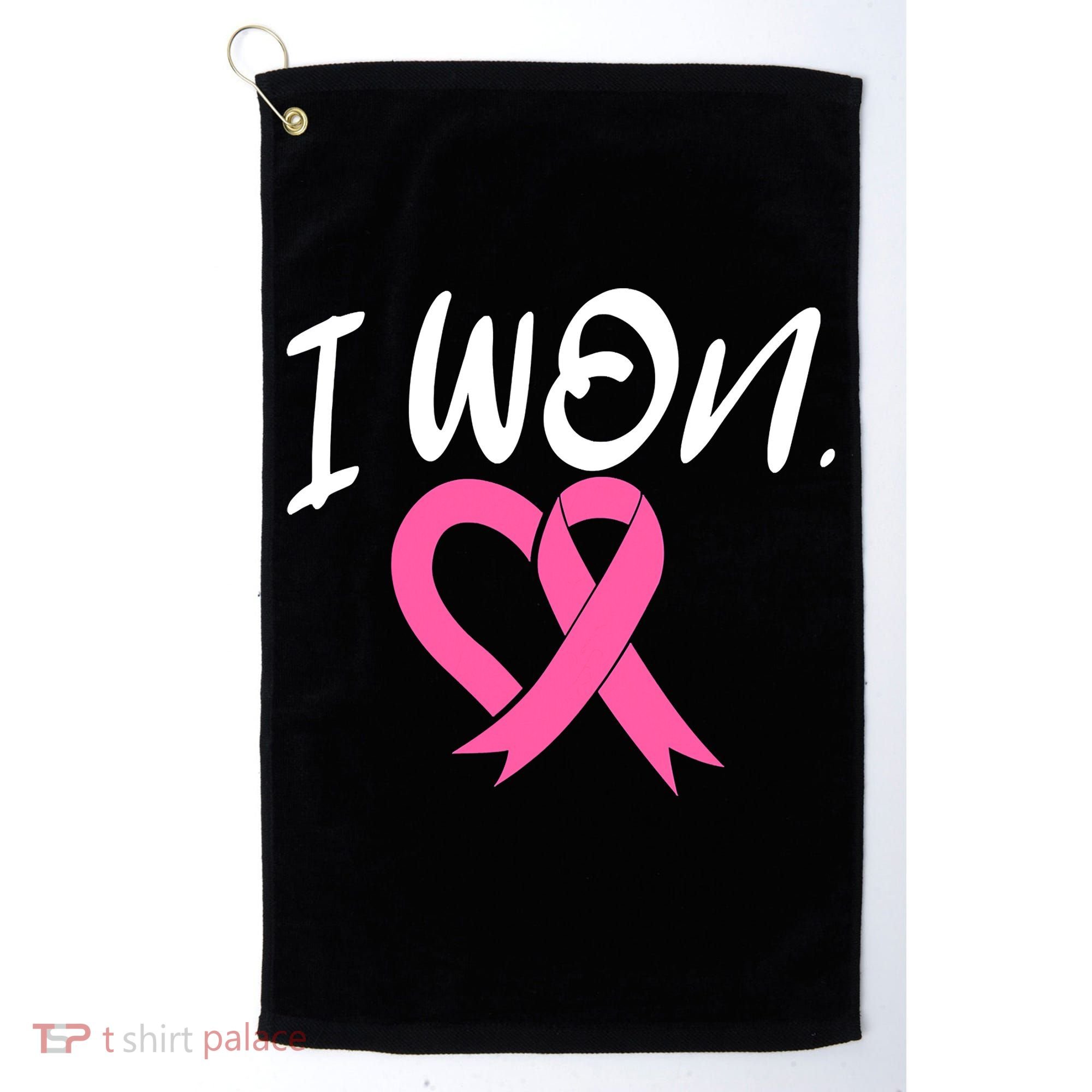 I Won Breast Cancer Awareness Support Pink Ribbon Survivor C Golf Towel
