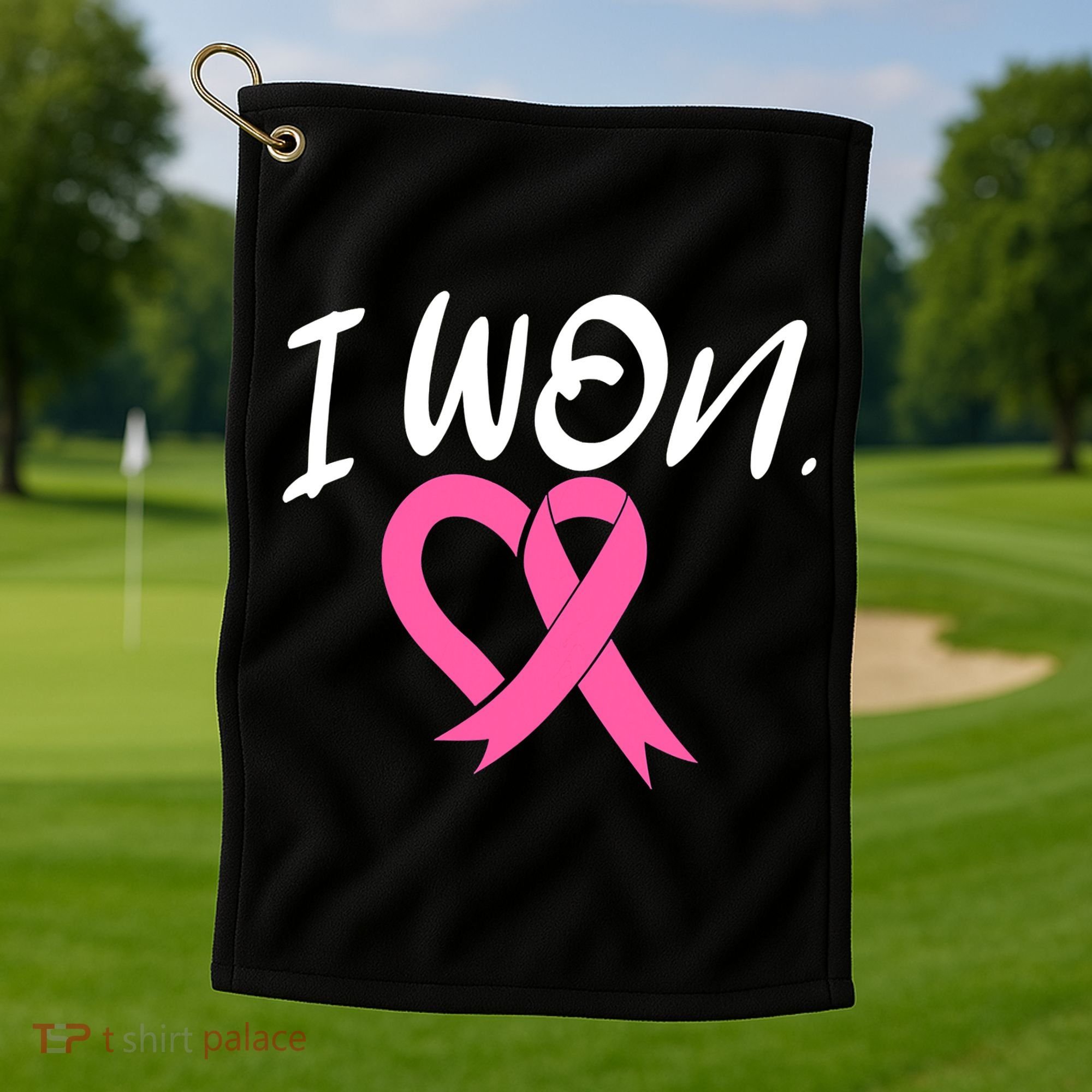 I Won Breast Cancer Awareness Support Pink Ribbon Survivor C Golf Towel