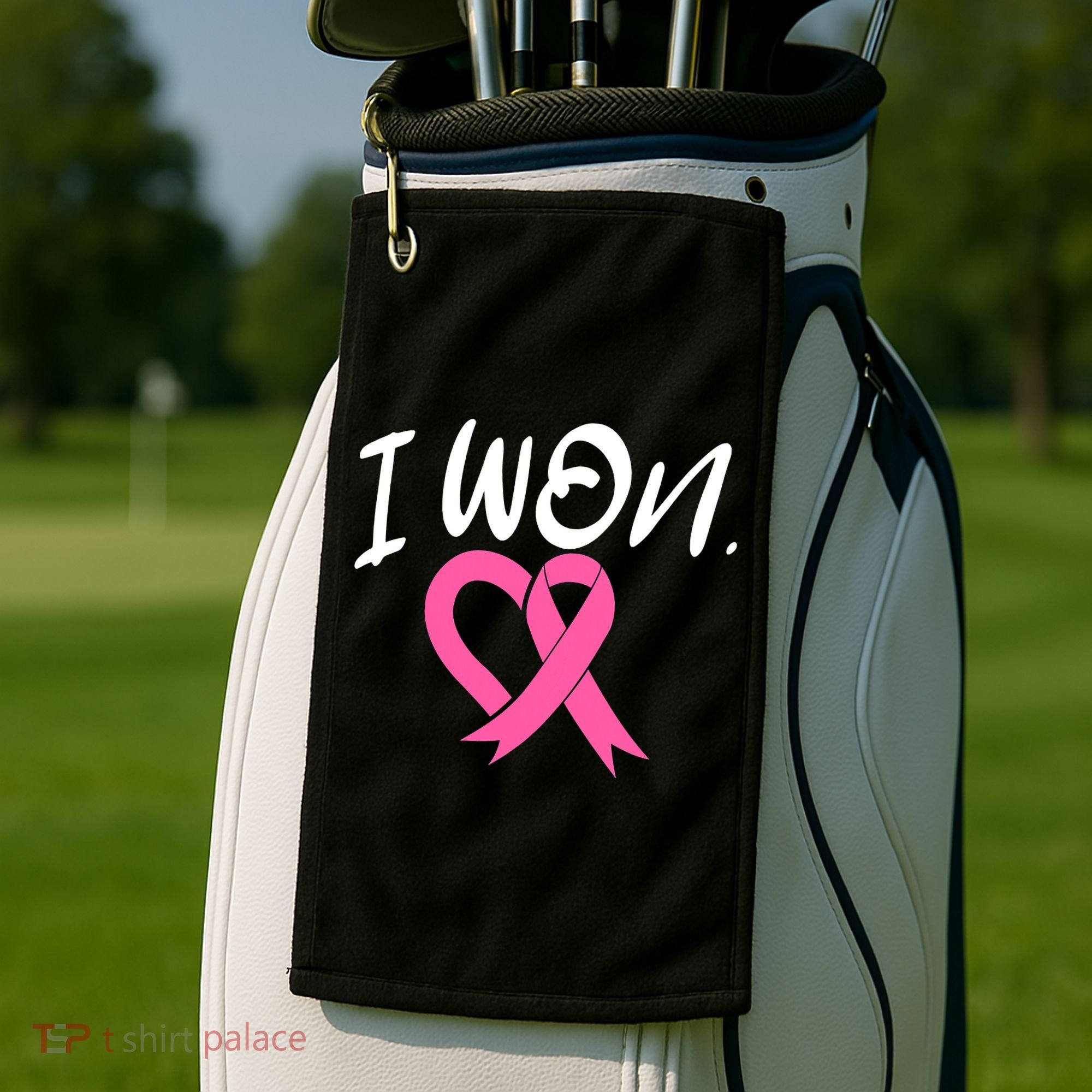 I Won Breast Cancer Awareness Support Pink Ribbon Survivor C Golf Towel
