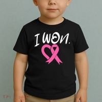 I Won Breast Cancer Awareness Support Pink Ribbon Survivor C Toddler T-Shirt thumb 2