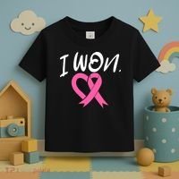 I Won Breast Cancer Awareness Support Pink Ribbon Survivor C Toddler T-Shirt thumb 3