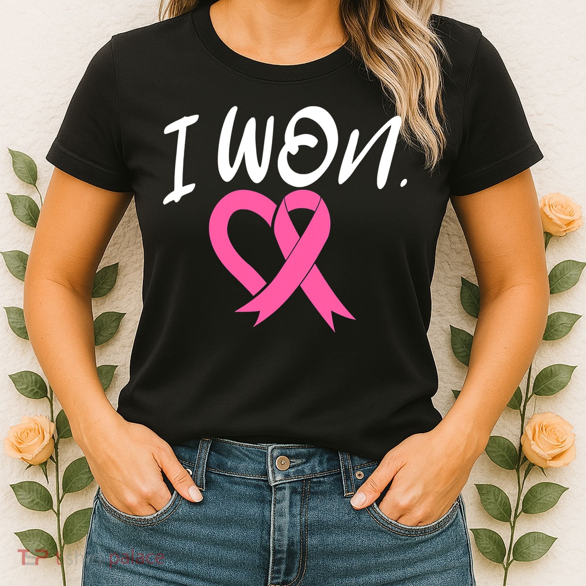 I Won Breast Cancer Awareness Support Pink Ribbon Survivor C Women's T-Shirt