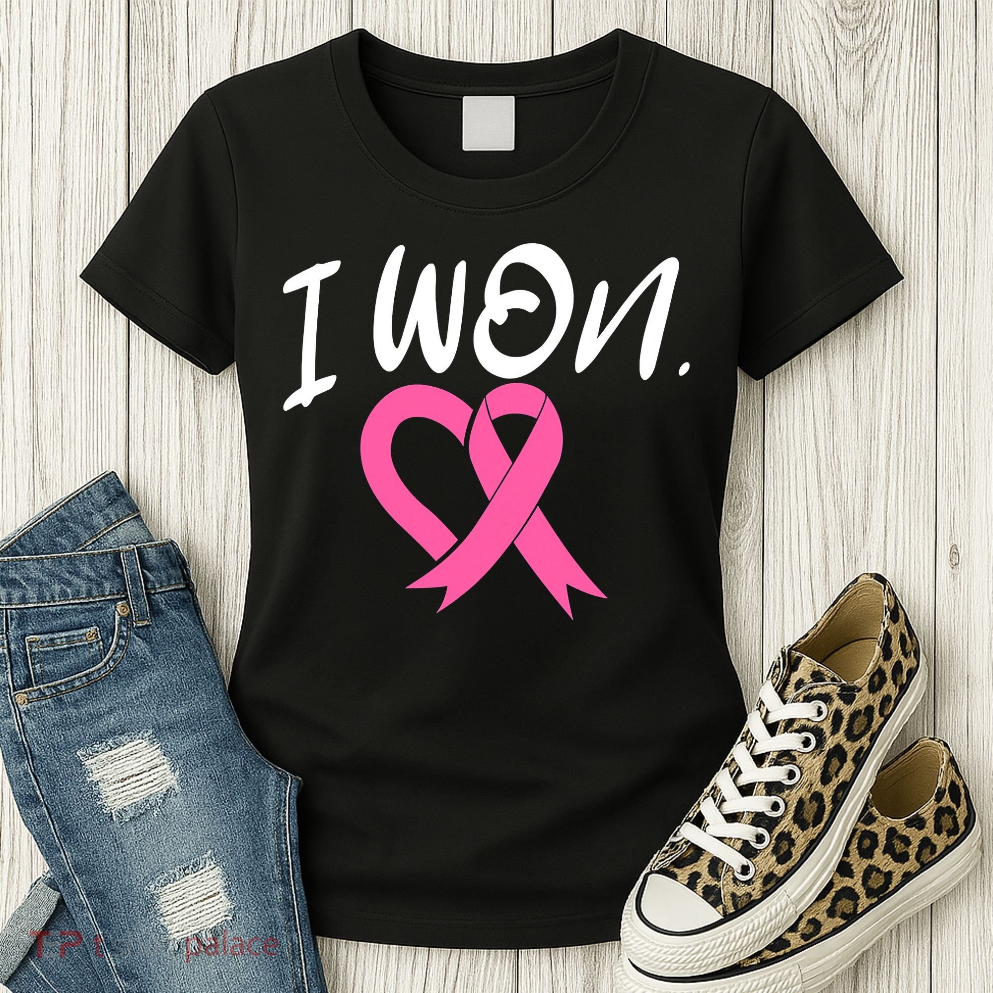 I Won Breast Cancer Awareness Support Pink Ribbon Survivor C Women's T-Shirt