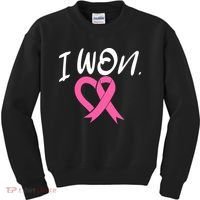 I Won Breast Cancer Awareness Support Pink Ribbon Survivor C Kids Sweatshirt thumb 0