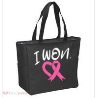 I Won Breast Cancer Awareness Support Pink Ribbon Survivor C Tote Bag thumb 2