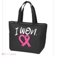 I Won Breast Cancer Awareness Support Pink Ribbon Survivor C Tote Bag thumb 3