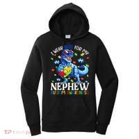 I Wear Blue For My Nephew Autism Awareness Dinosaur Women's Hoodie thumb 0