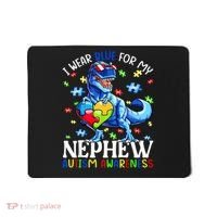 I Wear Blue For My Nephew Autism Awareness Dinosaur Mousepad thumb 0