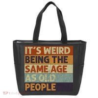 It's Weird Being The Same Age As Old People Retro Sarcastic Tote Bag thumb 0
