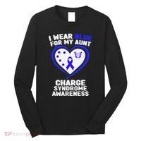 I Wear Blue For My Aunt Charge Syndrome Awareness Long Sleeve Shirt thumb 0