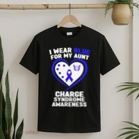 I Wear Blue For My Aunt Charge Syndrome Awareness T-Shirt thumb 2