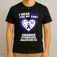 I Wear Blue For My Aunt Charge Syndrome Awareness T-Shirt thumb 3