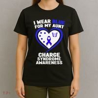 I Wear Blue For My Aunt Charge Syndrome Awareness T-Shirt thumb 4