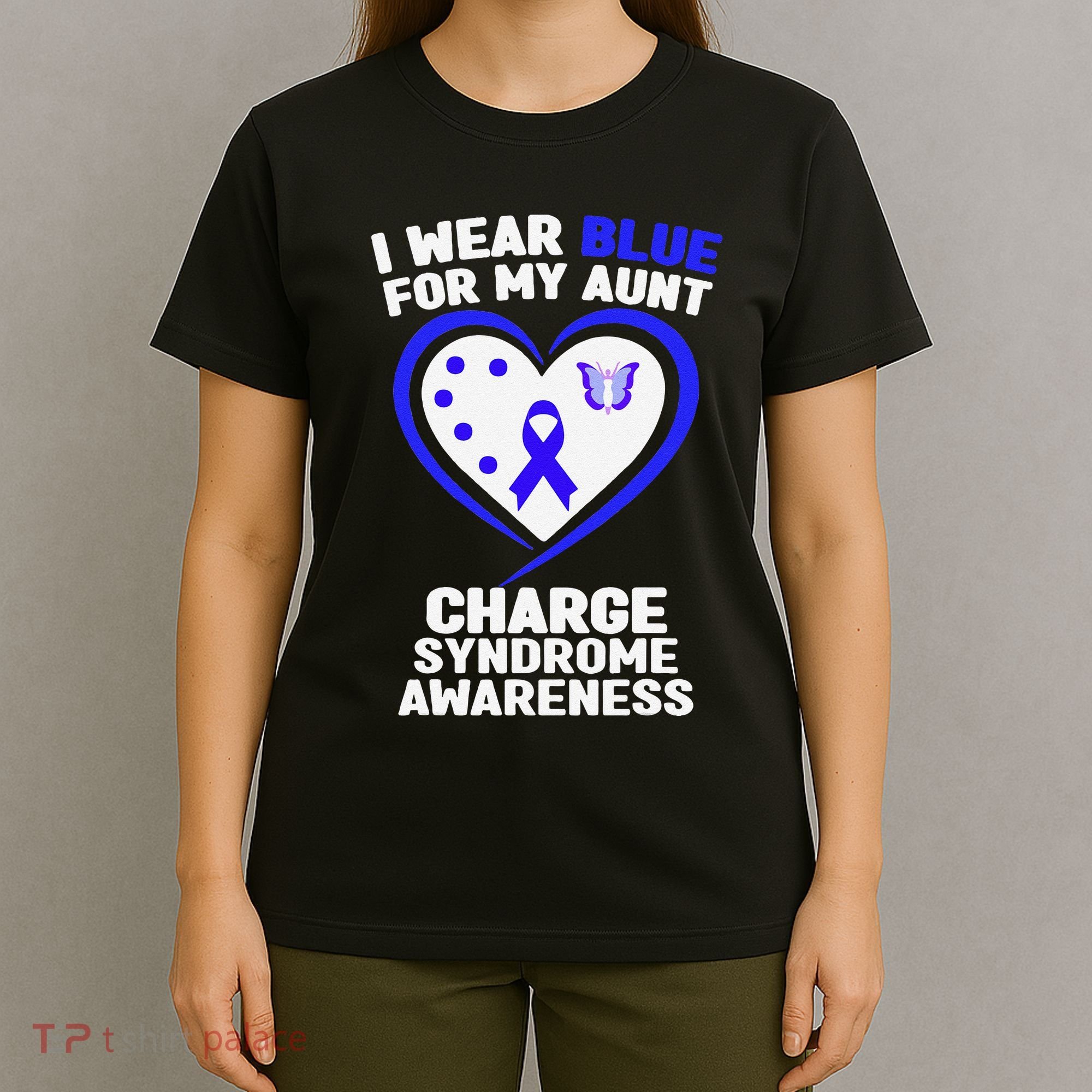 I Wear Blue For My Aunt Charge Syndrome Awareness T-Shirt