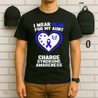 I Wear Blue For My Aunt Charge Syndrome Awareness T-Shirt thumb 6