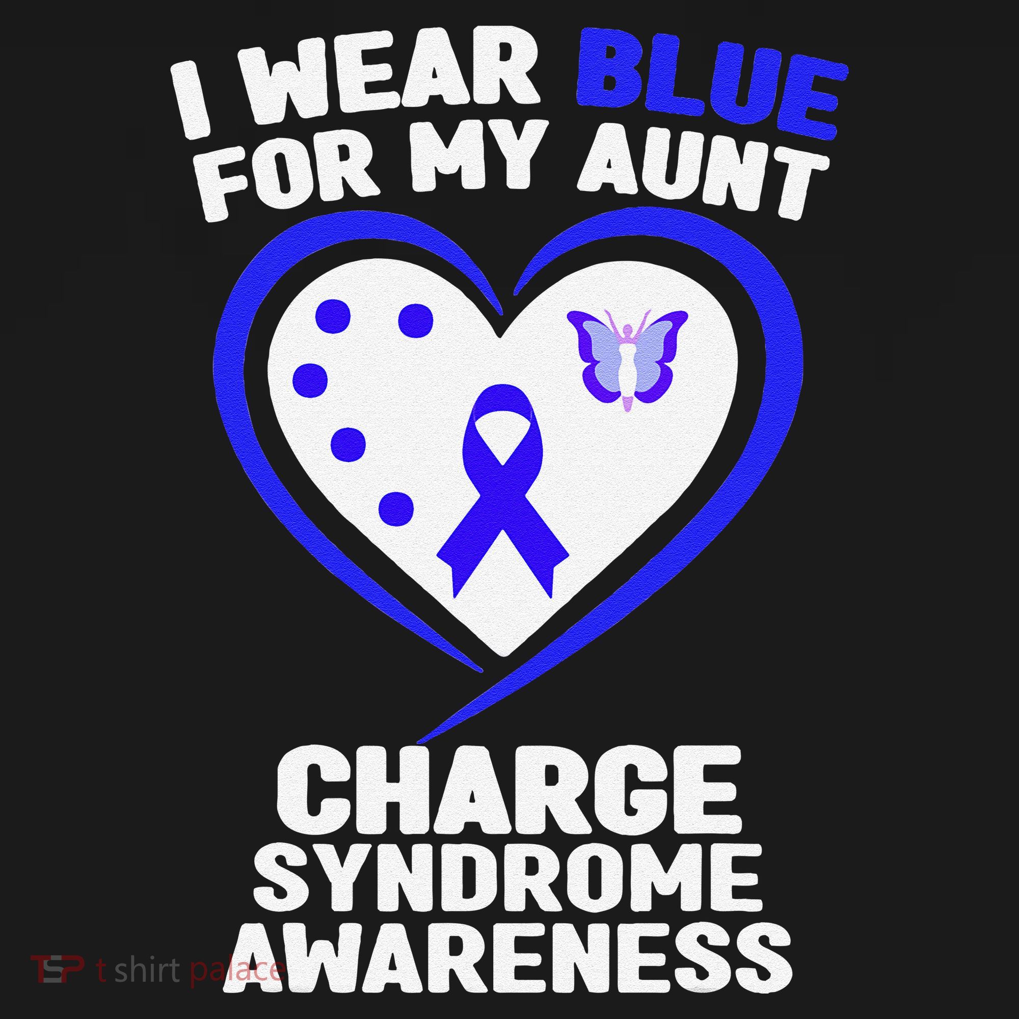 I Wear Blue For My Aunt Charge Syndrome Awareness Women's Hoodie