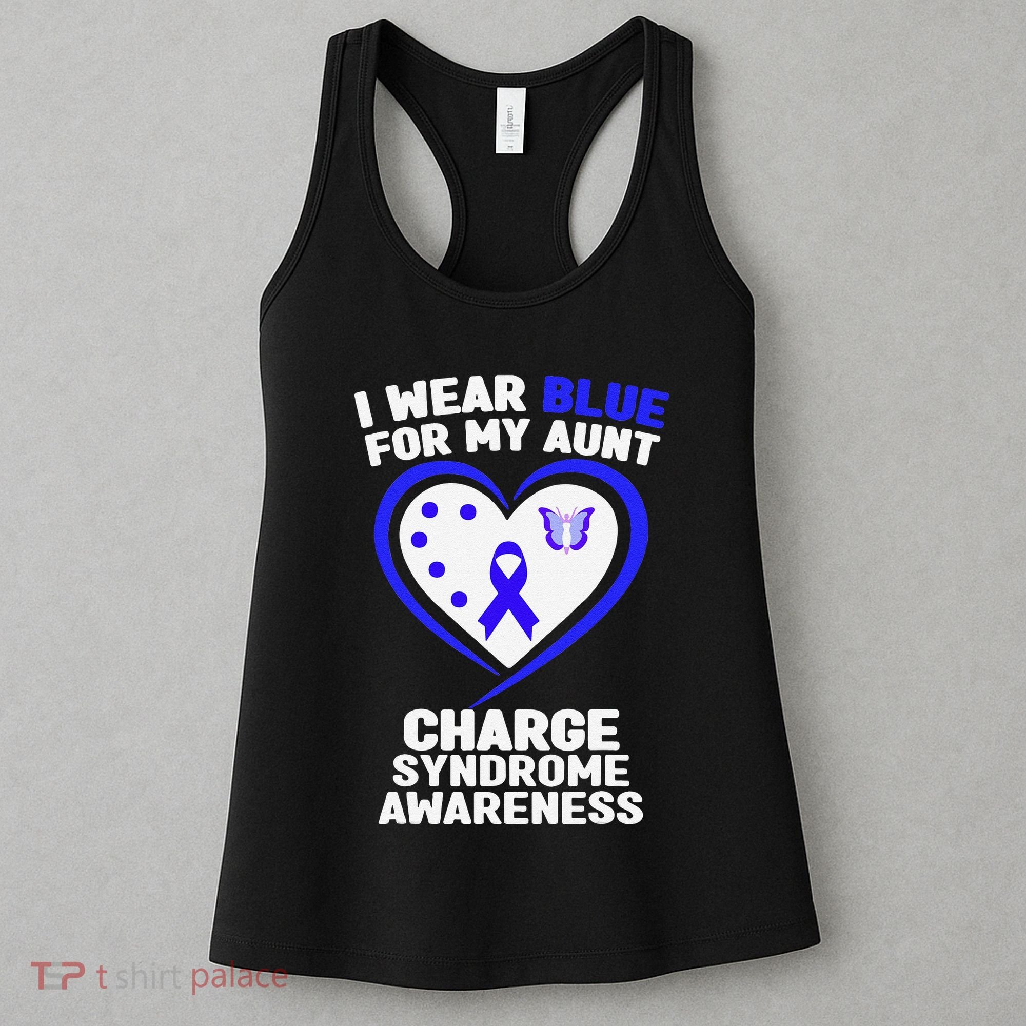 I Wear Blue For My Aunt Charge Syndrome Awareness Women's Tank Top