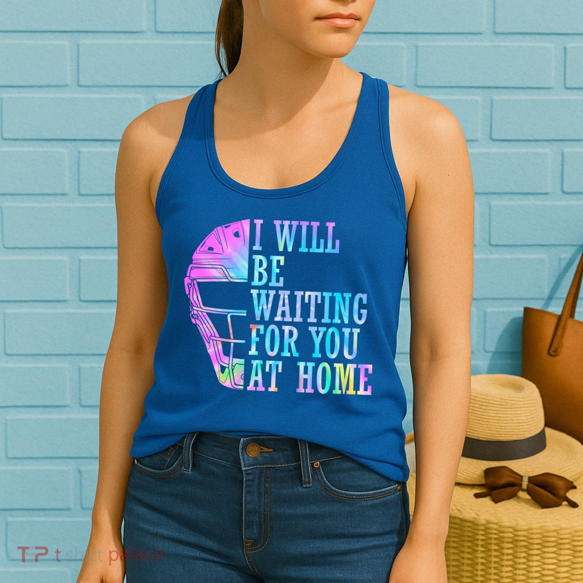 I Will Be Waiting For You At Home Softball Catcher Cute Gift Women's Tank Top