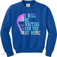 I Will Be Waiting For You At Home Softball Catcher Cute Gift Kids Sweatshirt thumb 0