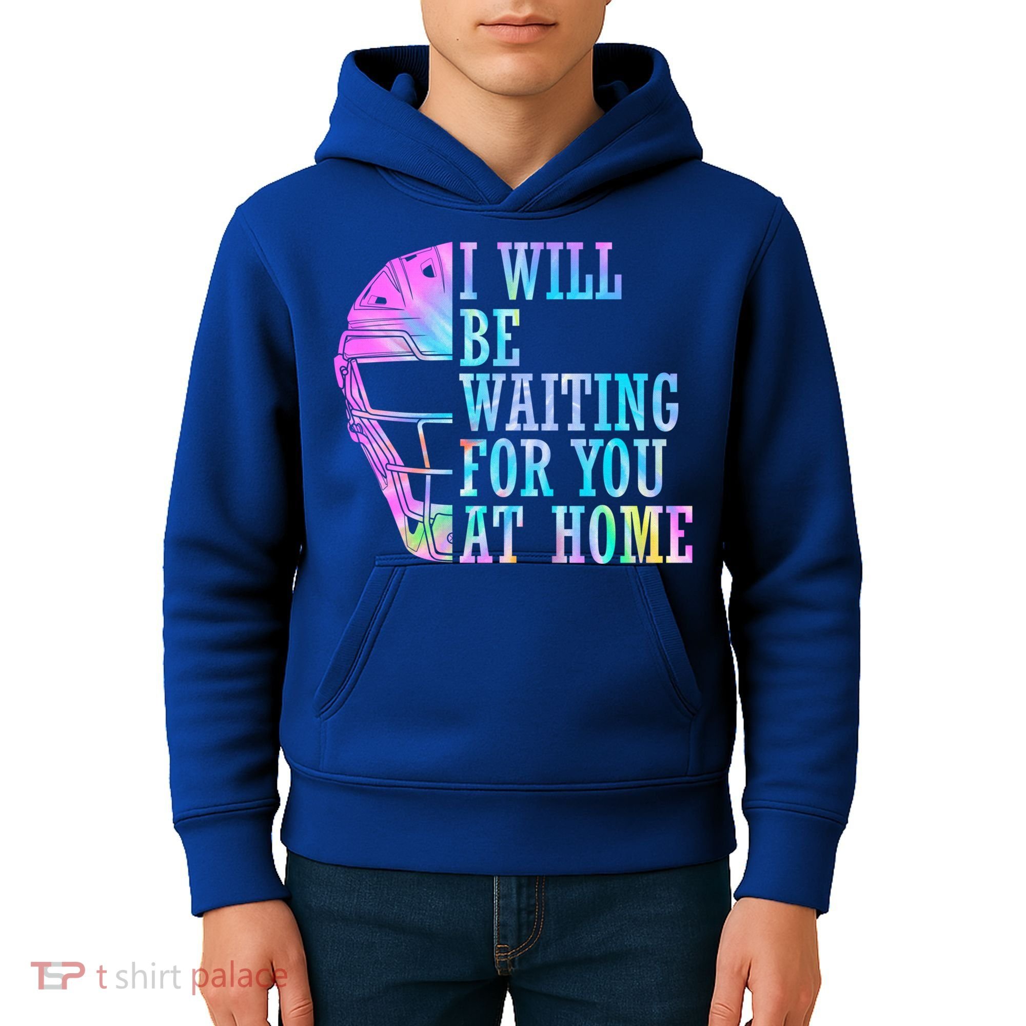 I Will Be Waiting For You At Home Softball Catcher Cute Gift Kids Hoodie