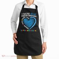 I Wear Blue For My Brother Autism Awareness Apron thumb 2