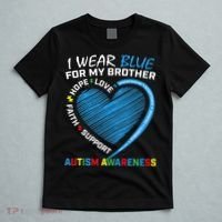 I Wear Blue For My Brother Autism Awareness T-Shirt thumb 5