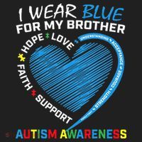 I Wear Blue For My Brother Autism Awareness Beanie thumb 2