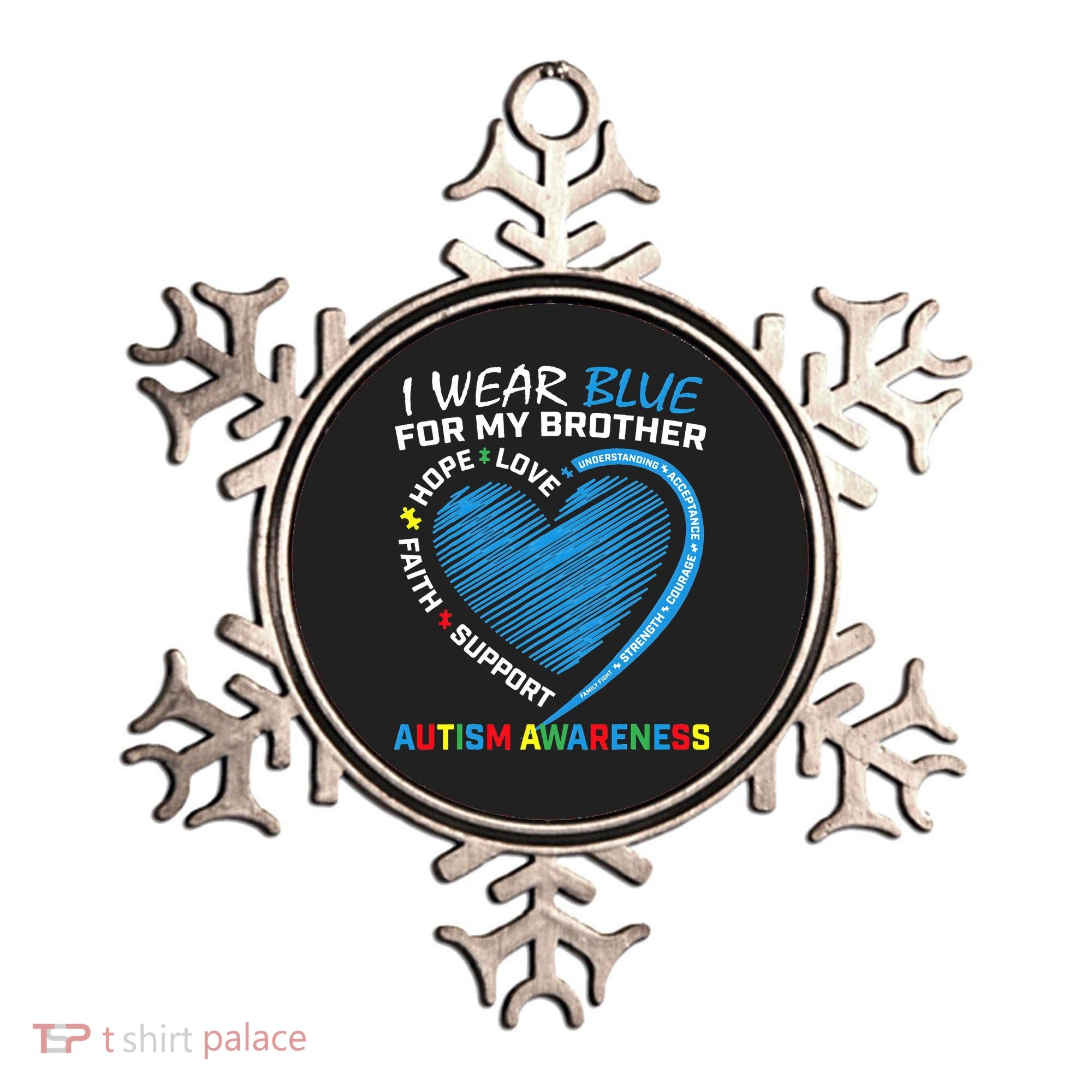 I Wear Blue For My Brother Autism Awareness Ornament