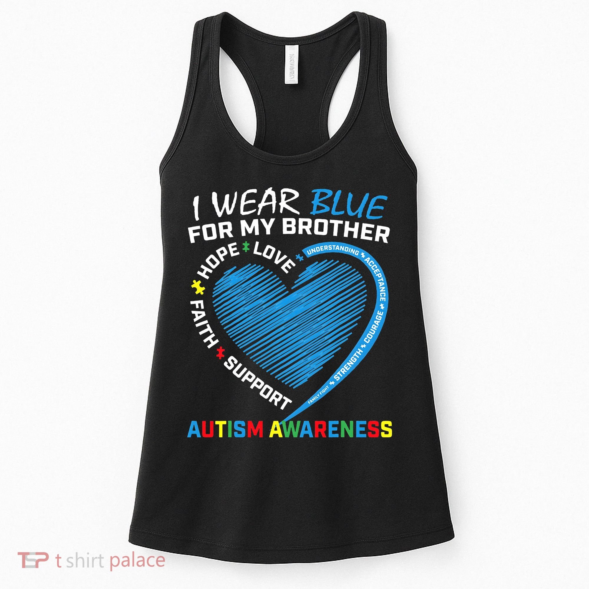 I Wear Blue For My Brother Autism Awareness Women's Tank Top