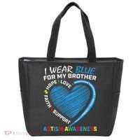 I Wear Blue For My Brother Autism Awareness Tote Bag thumb 0