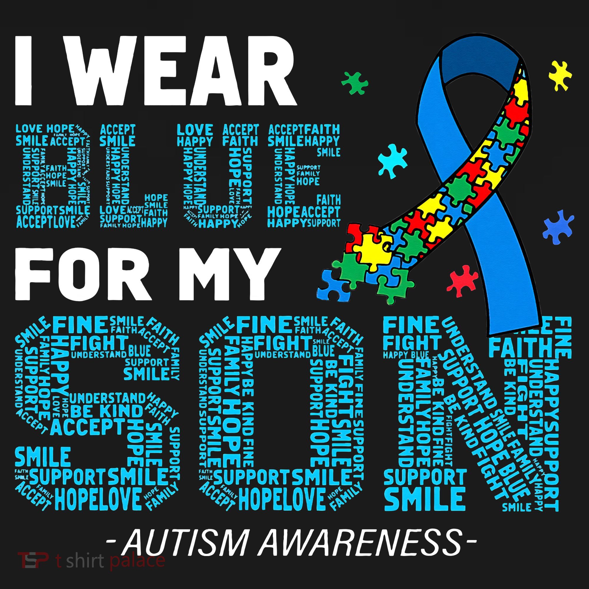 I Wear Blue For My Son Autism Awareness Mom Dad Women's Hoodie