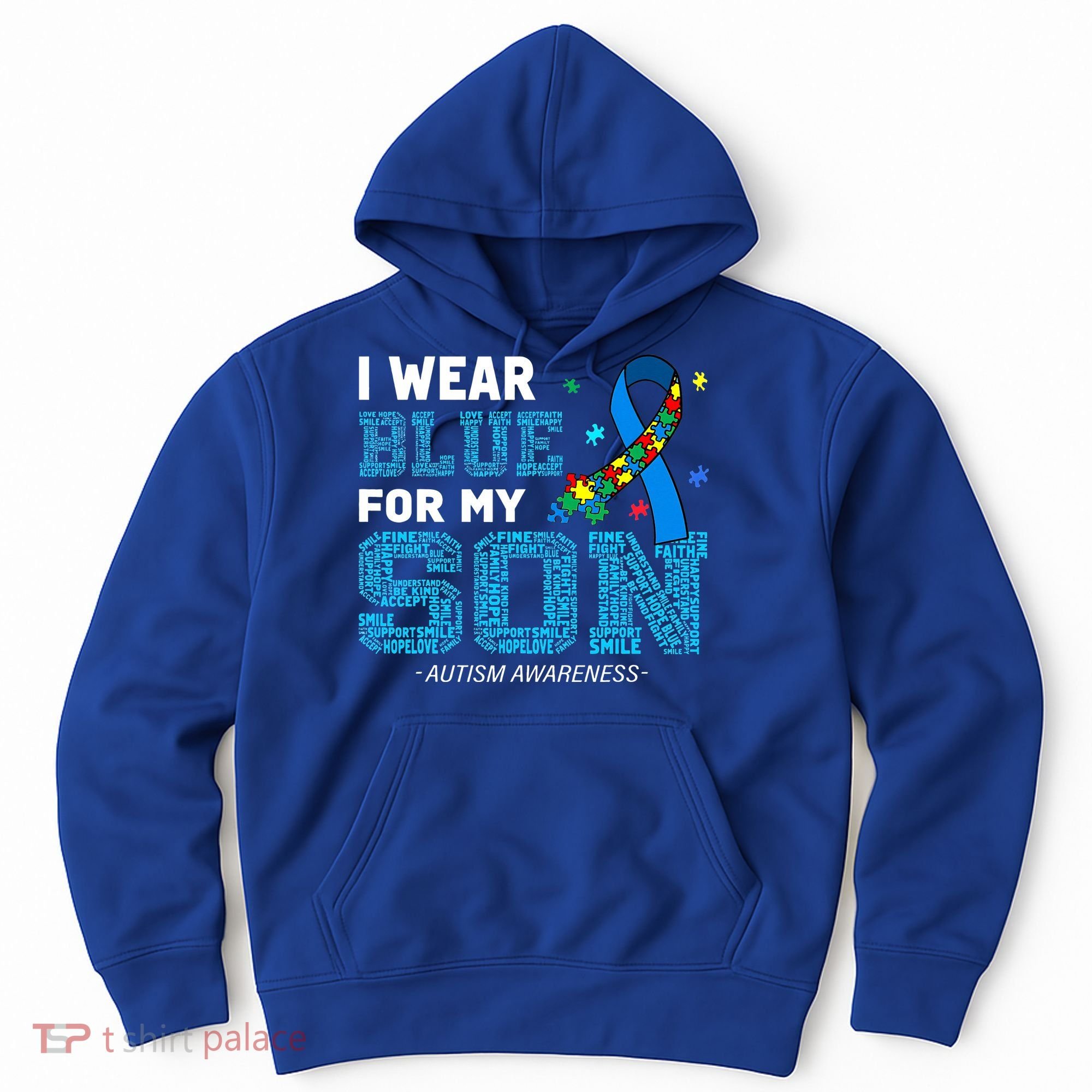 I Wear Blue For My Son Autism Awareness Mom Dad Hoodie