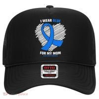 I Wear Blue For My Mom Colon Cancer Awareness Hat thumb 0