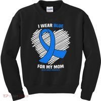 I Wear Blue For My Mom Colon Cancer Awareness Kids Sweatshirt thumb 0