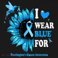 I Wear Blue For Huntington's Disease Awareness Sunflower Hoodie thumb 2