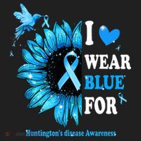 I Wear Blue For Huntington's Disease Awareness Sunflower Beanie thumb 2