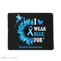 I Wear Blue For Huntington's Disease Awareness Sunflower Mousepad thumb 0