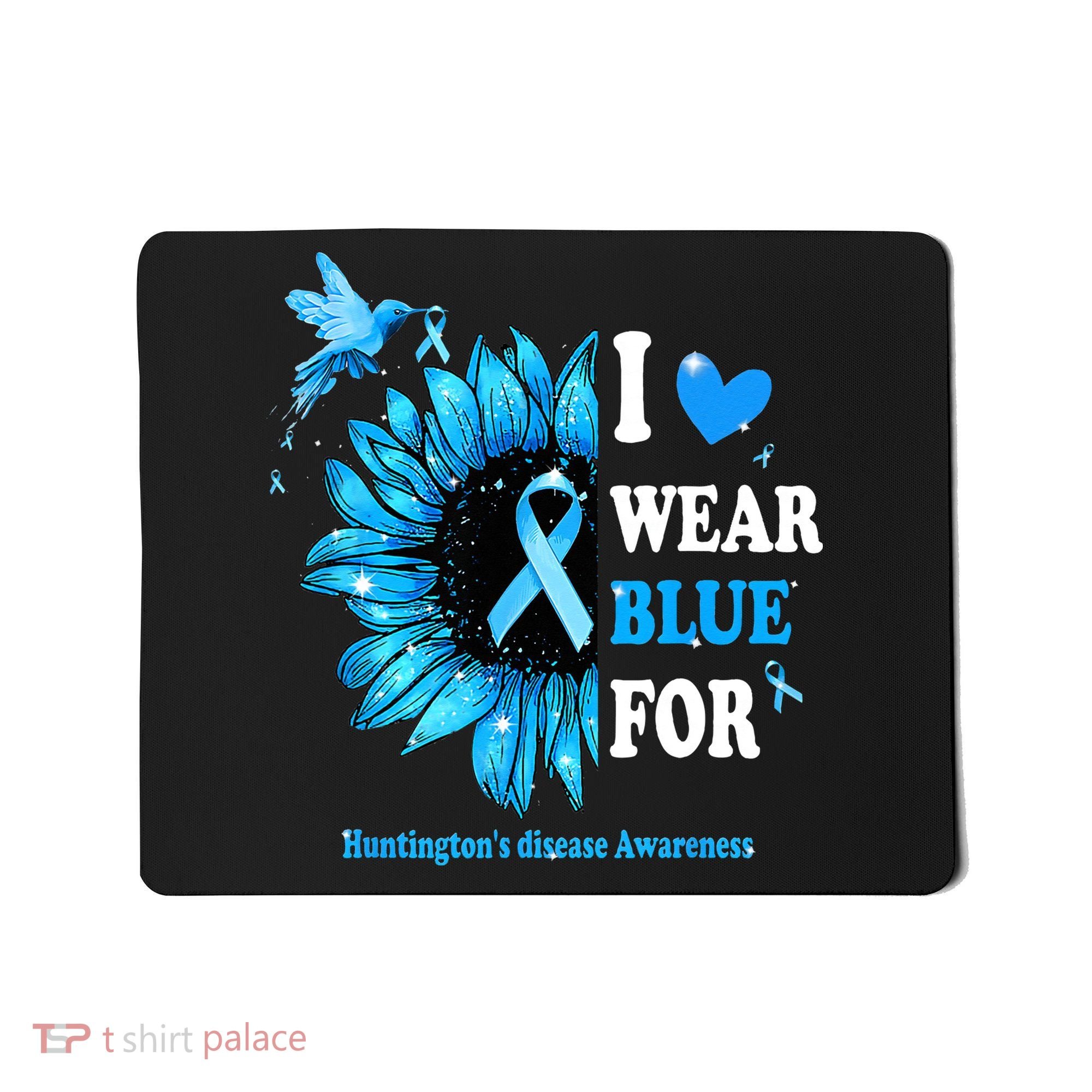 I Wear Blue For Huntington's Disease Awareness Sunflower Mousepad