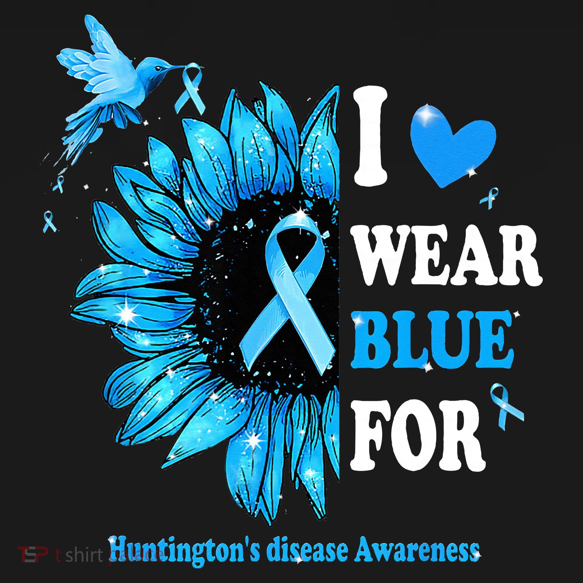I Wear Blue For Huntington's Disease Awareness Sunflower Mousepad