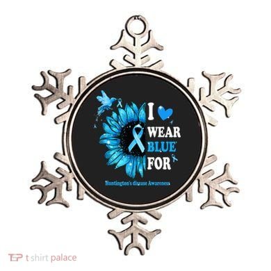 I Wear Blue For Huntington's Disease Awareness Sunflower Ornament