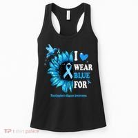 I Wear Blue For Huntington's Disease Awareness Sunflower Women's Tank Top thumb 0